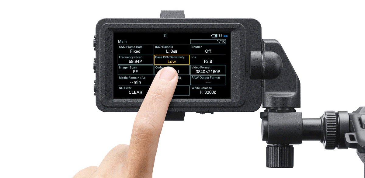 Quick Menu on the Sony FX6. Image source: Sony